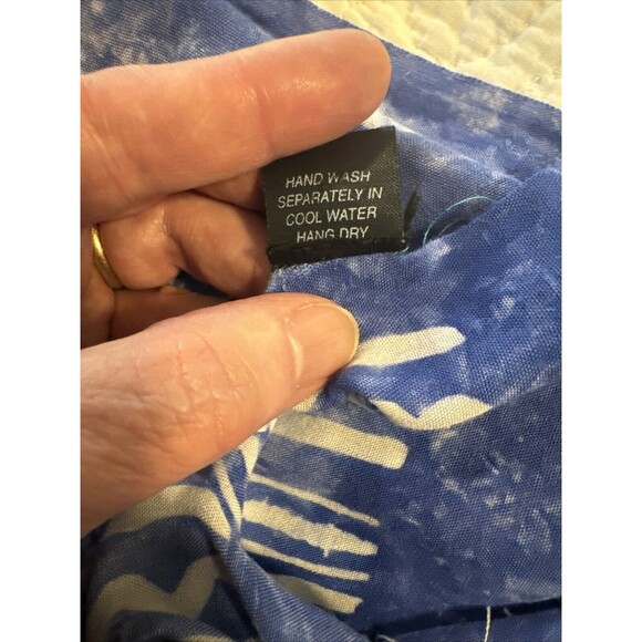 Koko Knot Blue & White Batik Dolphin Print Beach Cover Up Sarong Wrap Scarf - Picture 7 of 7